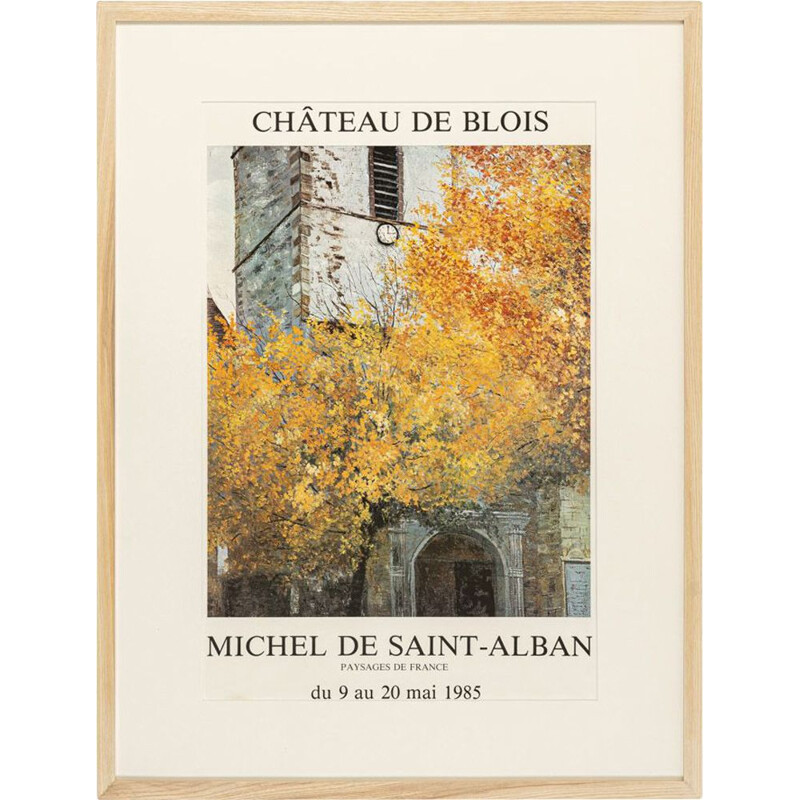 Affiche de l'exposition "Paysages de France" vintage par Michel de Saint-Alban, 1985