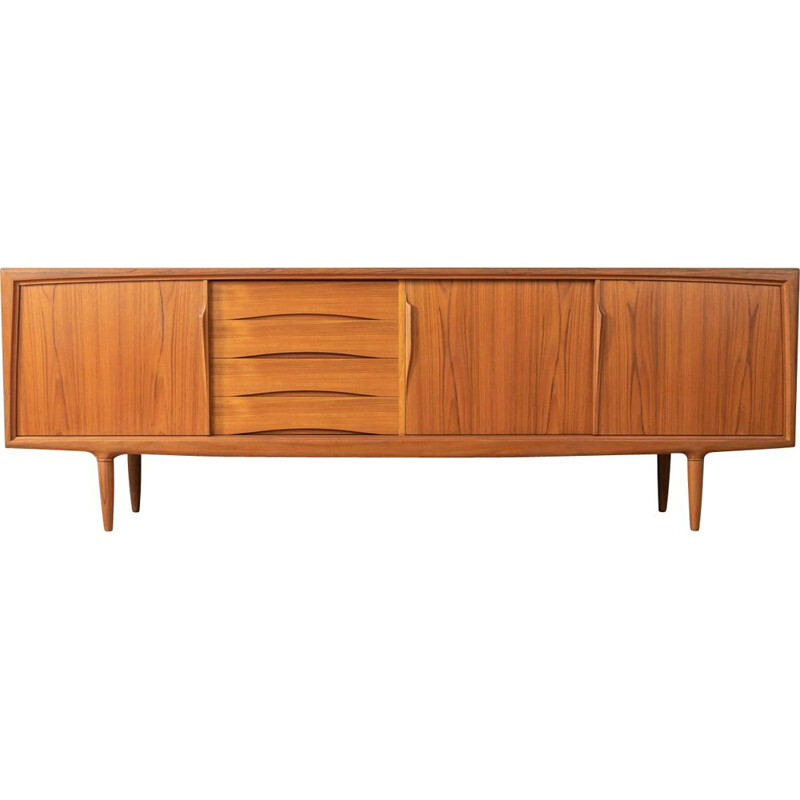 Vintage teak sideboard with three sliding doors by Axel Christensen for Aco Møbler, Denmark 1960s