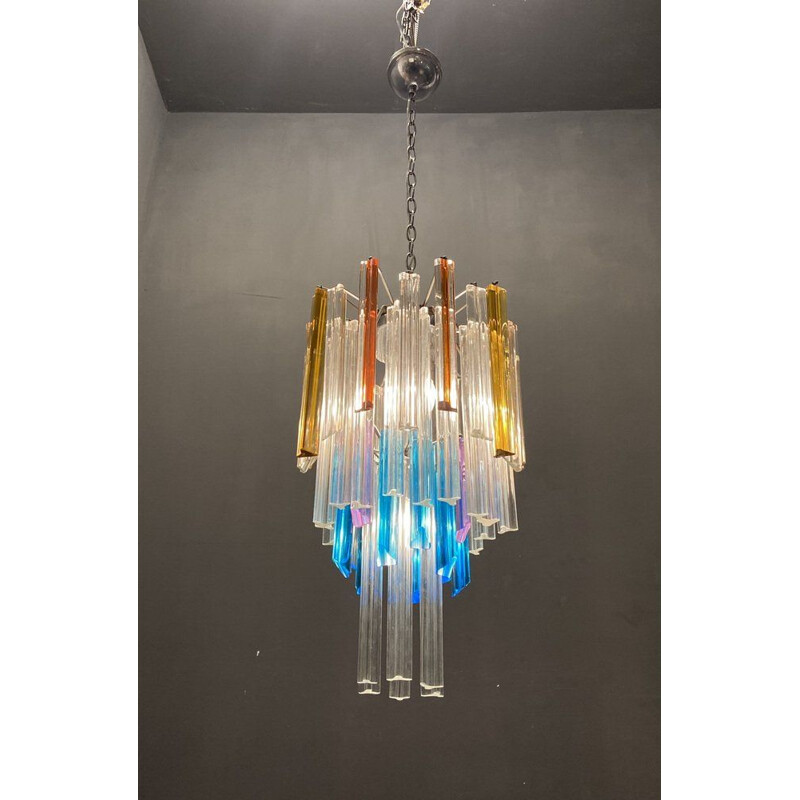 Vintage prism chandelier in Murano glass