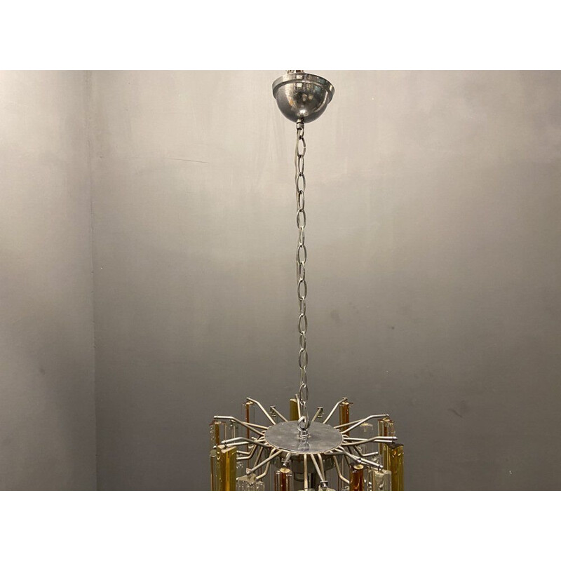 Lámpara prisma vintage de cristal de Murano