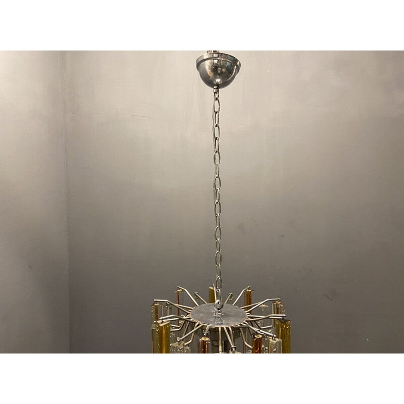 Vintage prism chandelier in Murano glass