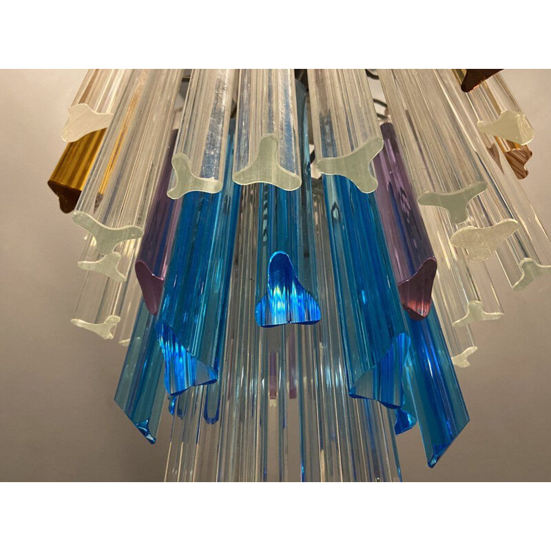 Vintage prism chandelier in Murano glass