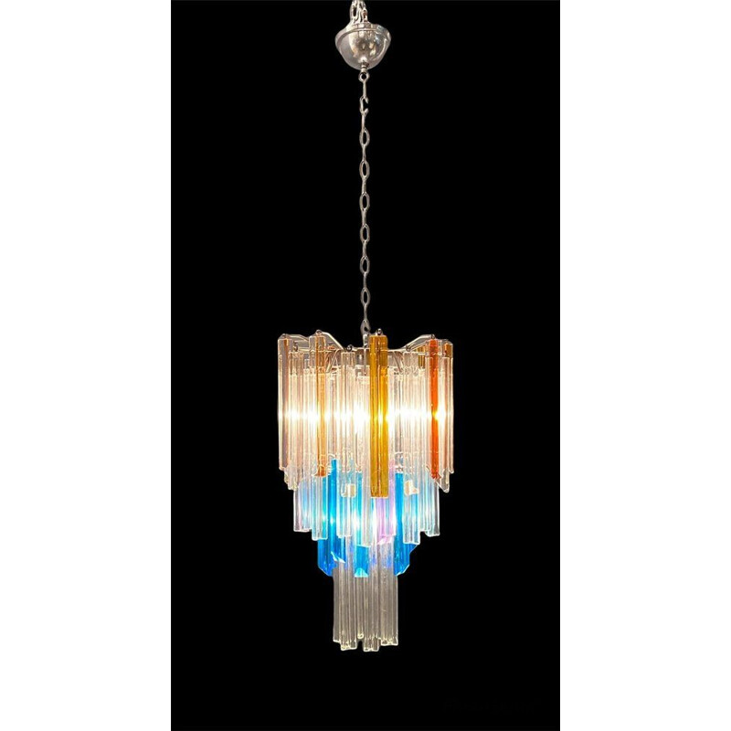 Vintage prism chandelier in Murano glass