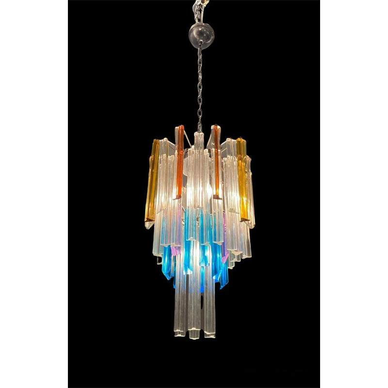 Lámpara prisma vintage de cristal de Murano