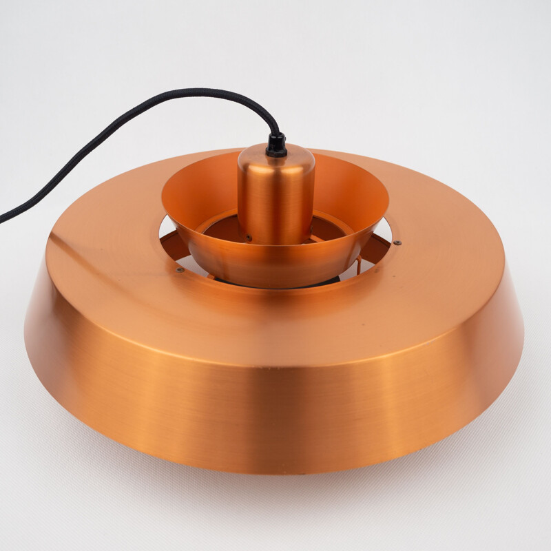 Danish vintage copper pendant lamp Nova by Jo Hammerborg for Fog og Morup, 1963