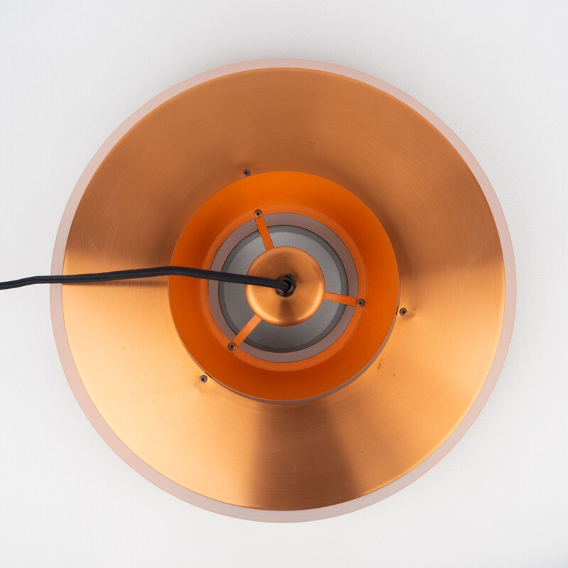 Danish vintage copper pendant lamp Nova by Jo Hammerborg for Fog og Morup, 1963