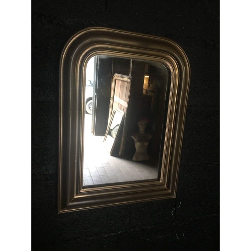 Miroir vintage Louis Philippe en bois et stuc doré
