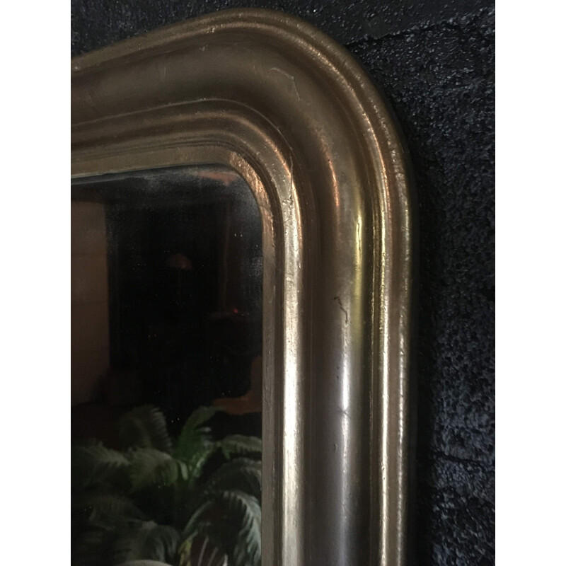 Vintage wood and gilded stucco mirror