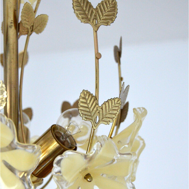 Vintage ornate brass chandelier, 1960