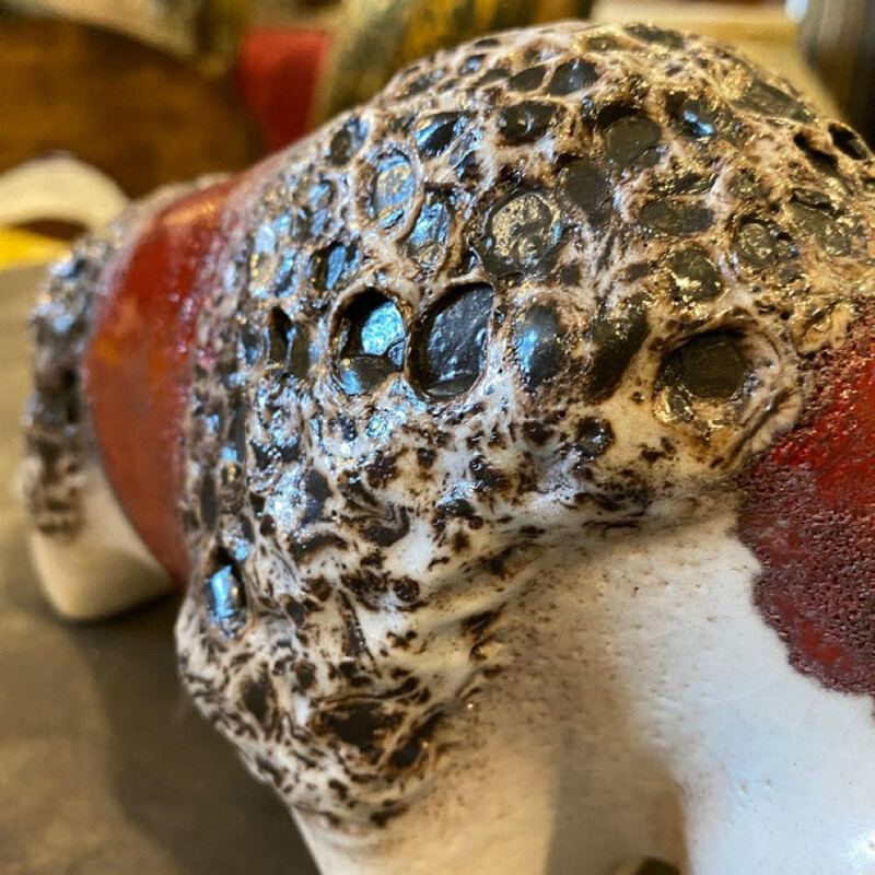 Mid-century fat lava ceramic bull by Otto Keramik, Germany 1970s