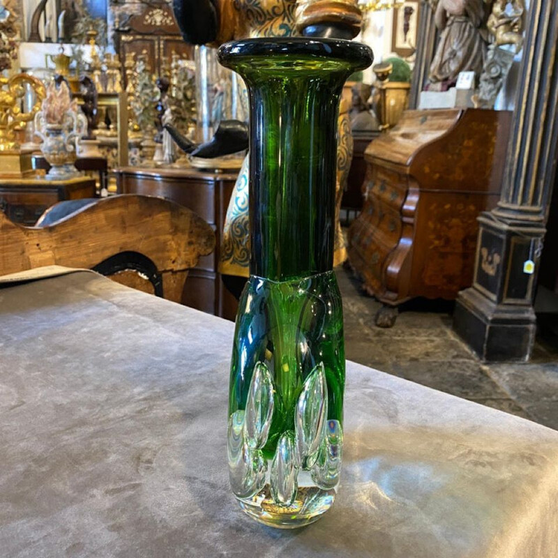 Vintage Vaso de vidro checo por Jaroslav Svoboda, 1950