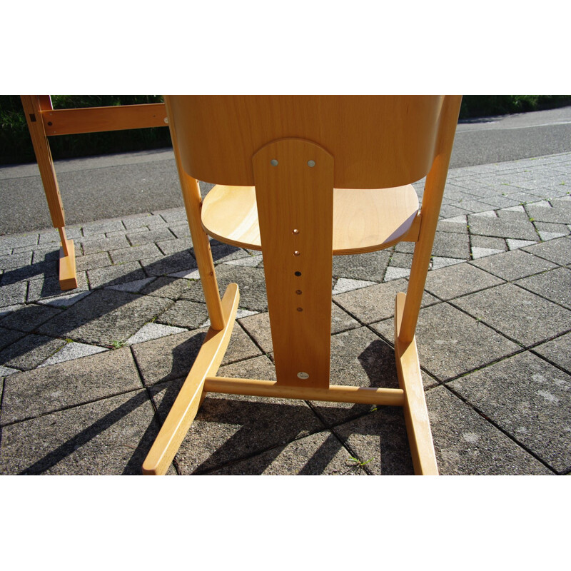 Vintage beechwood desk and rocking chair set for MOIZI, 1990