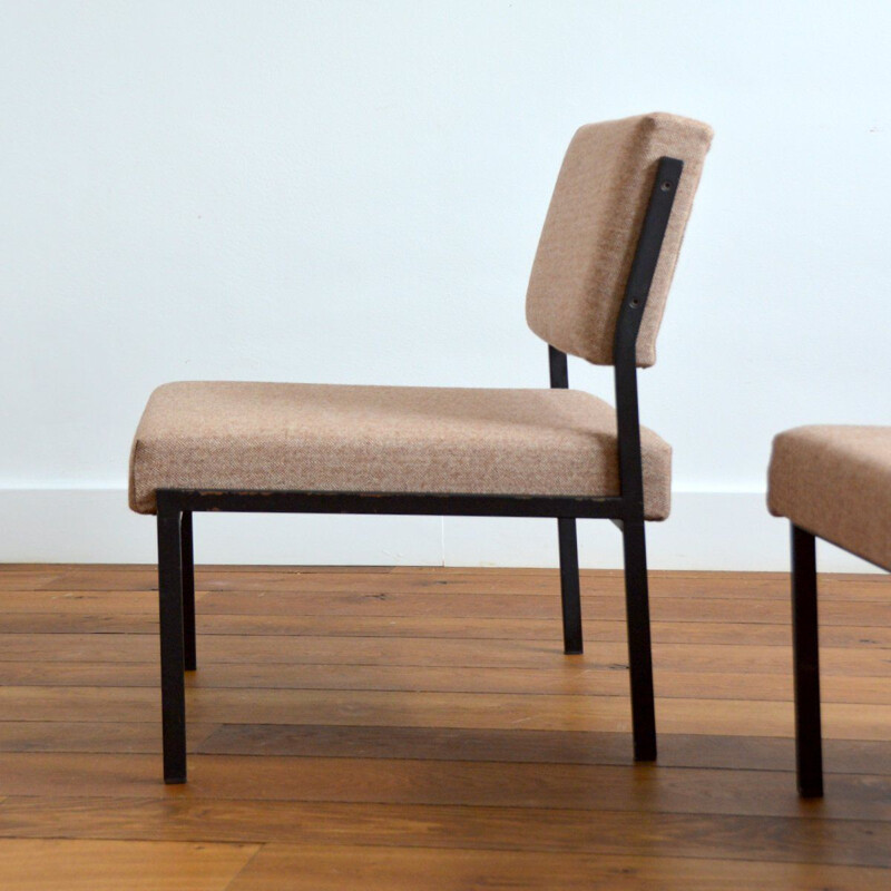 Pair of vintage modernist armchairs by Gijs Van Der Sluis, 1950
