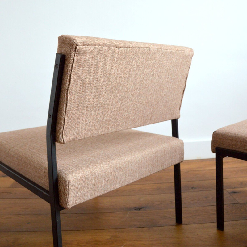 Pair of vintage modernist armchairs by Gijs Van Der Sluis, 1950