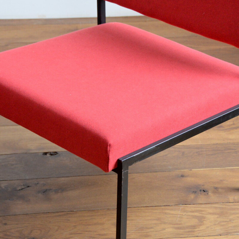 Pareja de sillones rojos modernistas vintage de Gijs Van Der Sluis, 1950