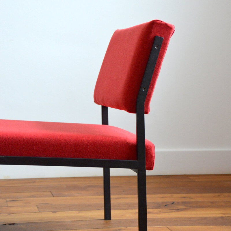 Pair of vintage modernist red armchairs by Gijs Van Der Sluis, 1950