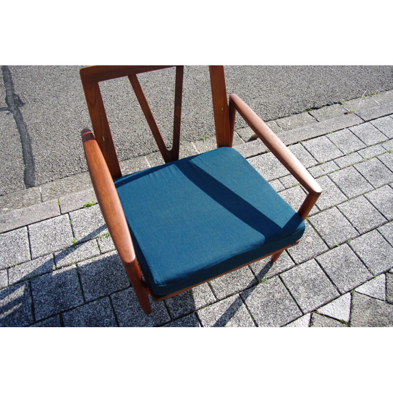 Vintage Deense teakhouten fauteuil van John Boné, 1950