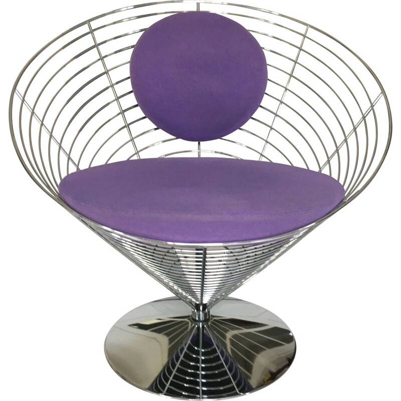 Vintage "wire cone" armchair by Verner Panton for Fritz Hansen, 1990