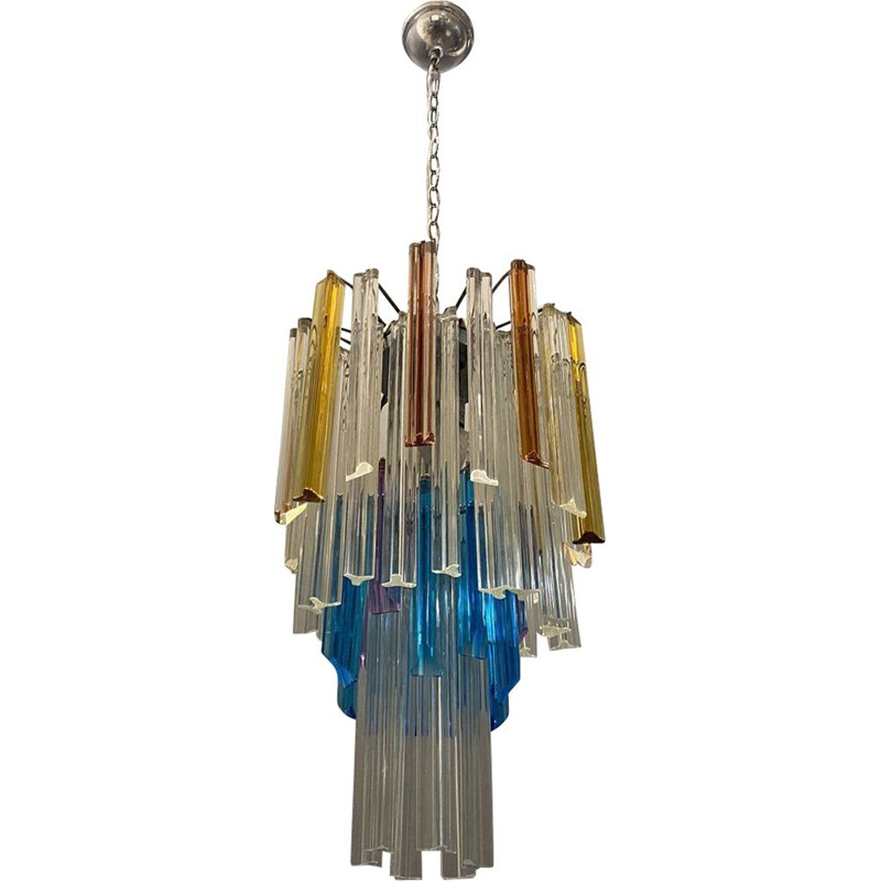 Vintage prism chandelier in Murano glass