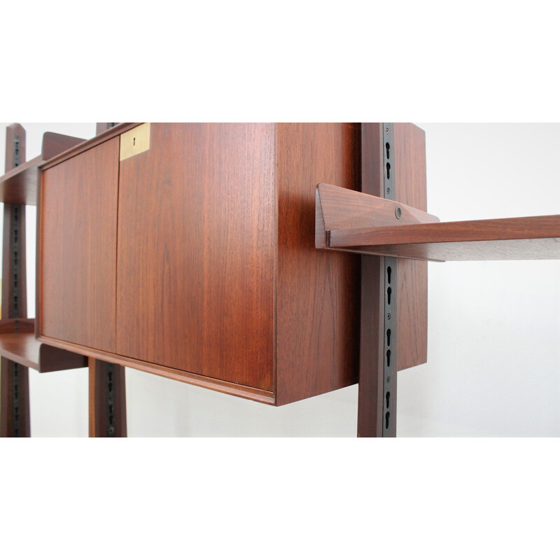 Vintage teak wall unit system by Edmondo Palutari for Vittorio Dassi, 1950s