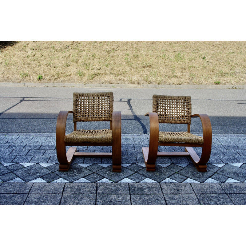 Pair of vintage armchairs by Vibo Audoux Minet, 1950