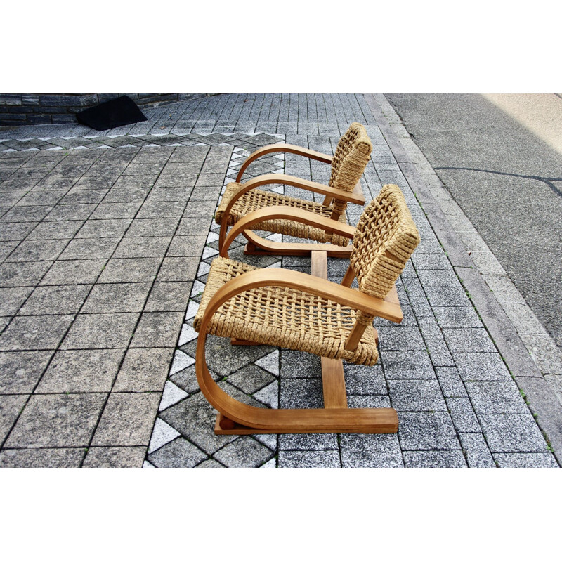 Paire de fauteuils vintage par Vibo Audoux Minet, 1950