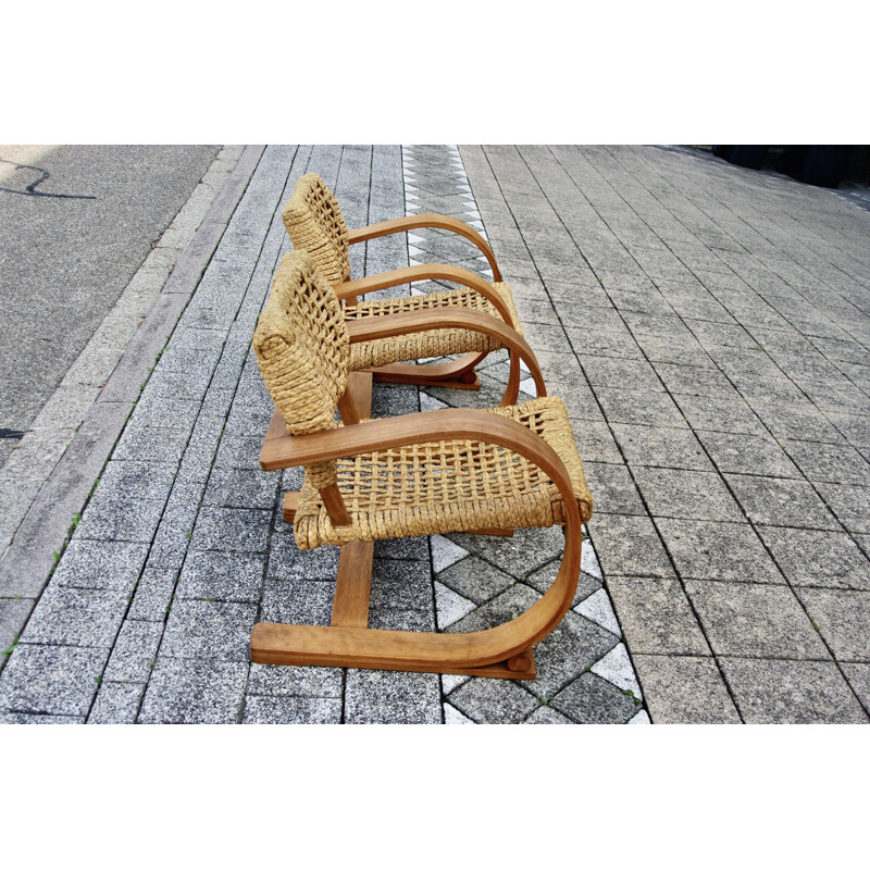 Paire de fauteuils vintage par Vibo Audoux Minet, 1950