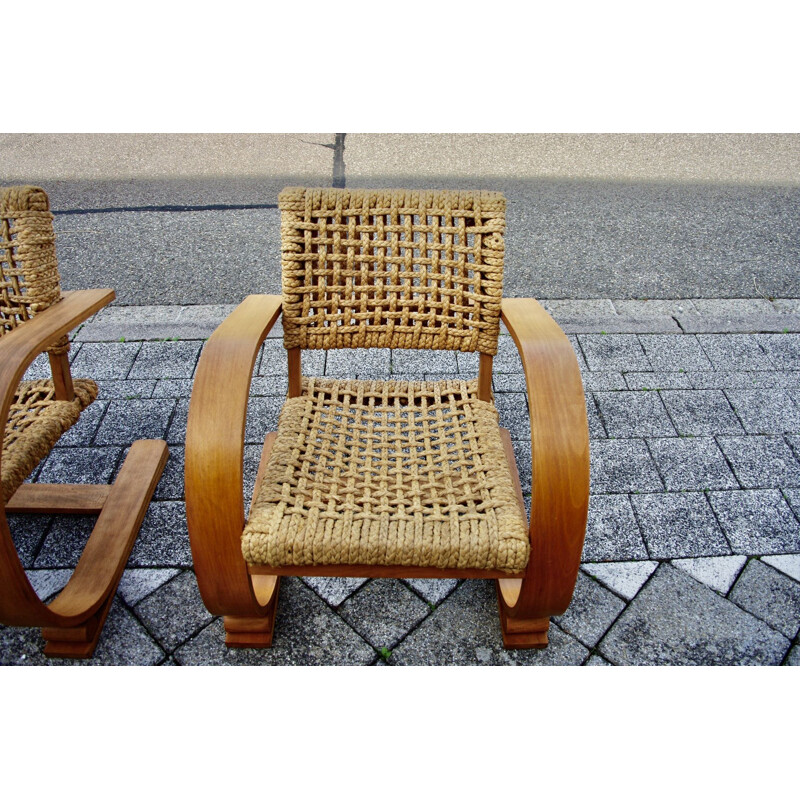 Pair of vintage armchairs by Vibo Audoux Minet, 1950