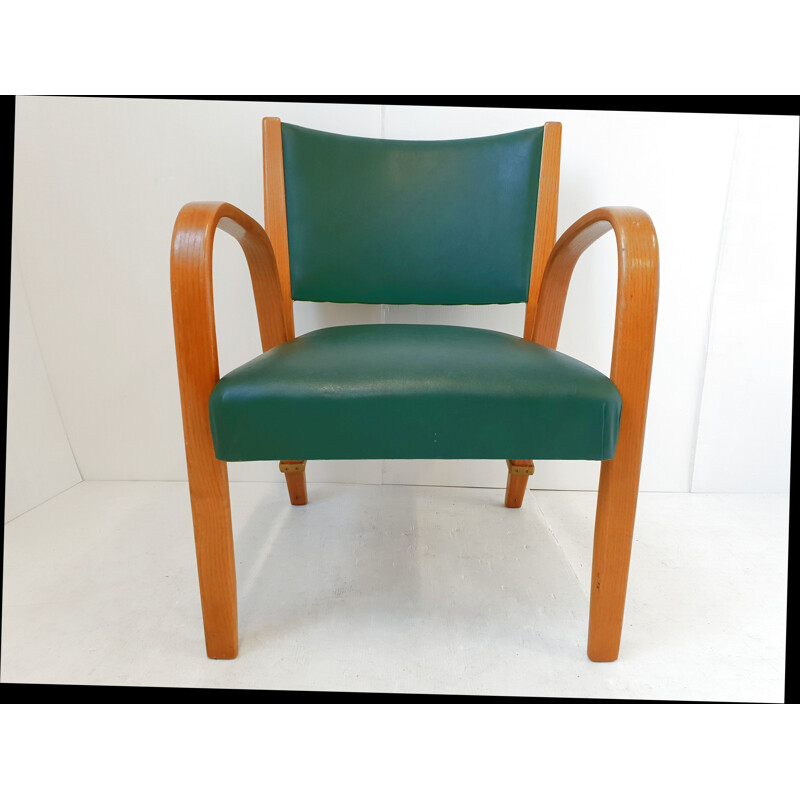 Vintage Bow-Wood armchair by Hugues Steiner for Steiner, 1950