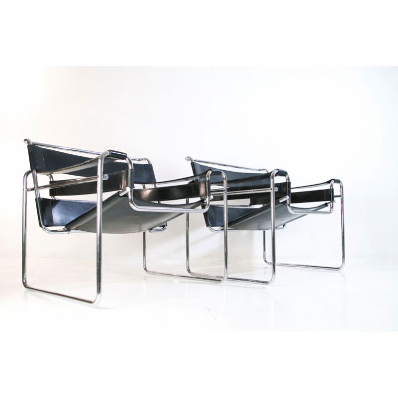 Pair of vintage Bauhaus Wassily armchairs by Marcel Breuer for Knoll International, 1960s