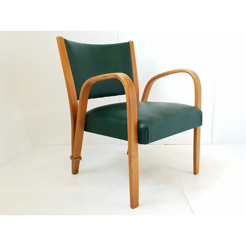 Vintage Bow-Wood armchair by Hugues Steiner for Steiner, 1950