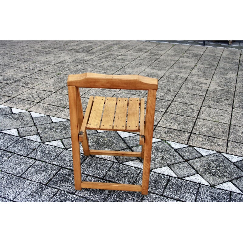 Chaise pliante vintage Trieste en pin par Aldo Jacober