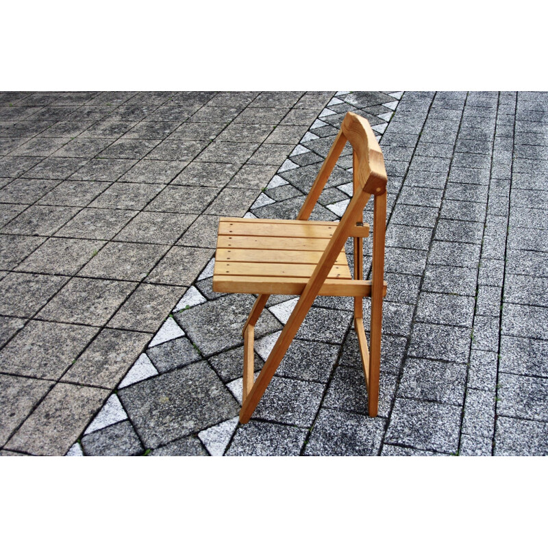 Trieste vintage folding chair in pine by Aldo Jacober