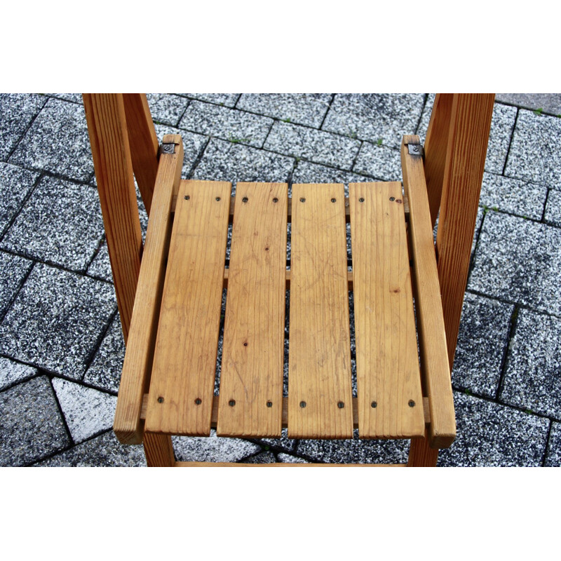 Trieste vintage folding chair in pine by Aldo Jacober