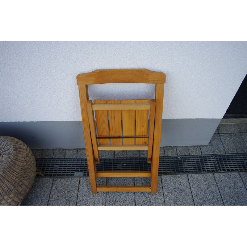 Cadeira dobrável de pinheiro Vintage Trieste por Aldo Jacober