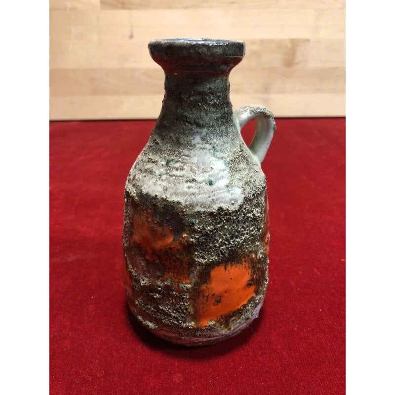 Vintage Scheurich Vase aus Lava, Deutschland 1950-1960