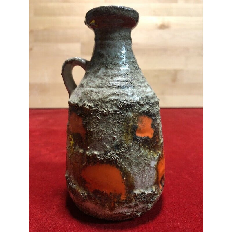 Vase vintage Scheurich en lave, Allemagne 1950-1960