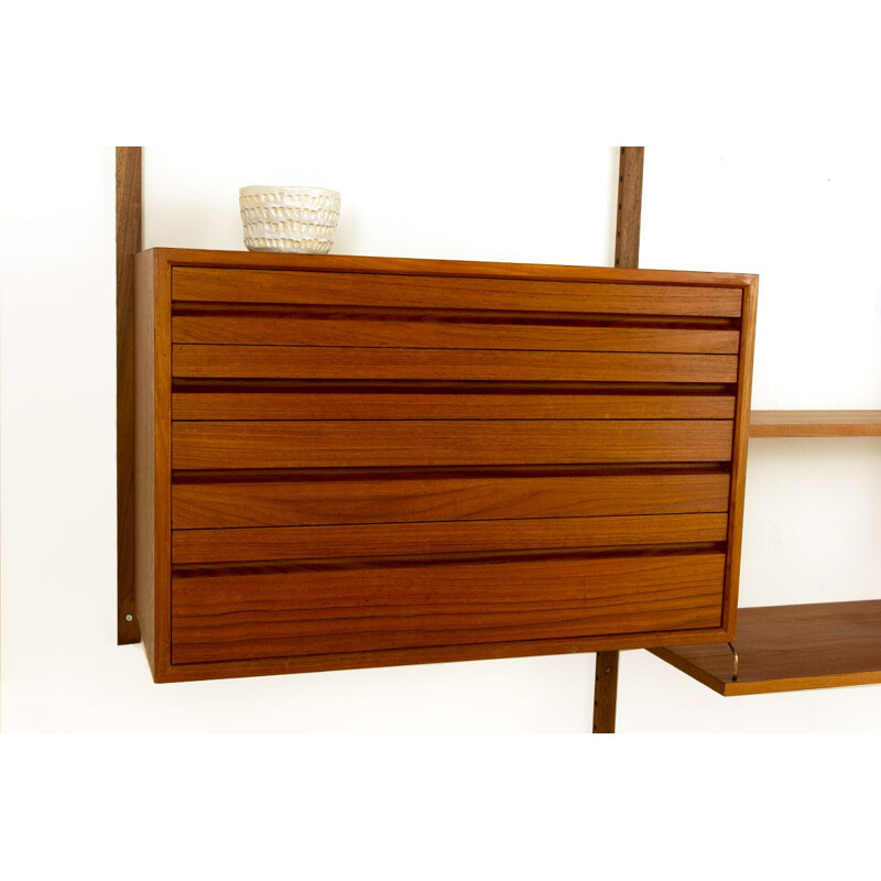 Vintage Danish teak wall unit by Poul Cadovius for Cado, 1960s