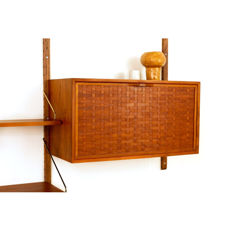 Vintage Danish teak wall unit by Poul Cadovius for Cado, 1960s