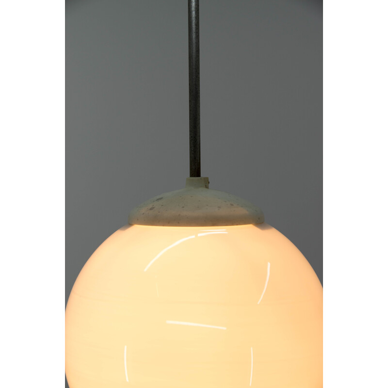 Lámpara de suspensión de vidrio vintage, 1960