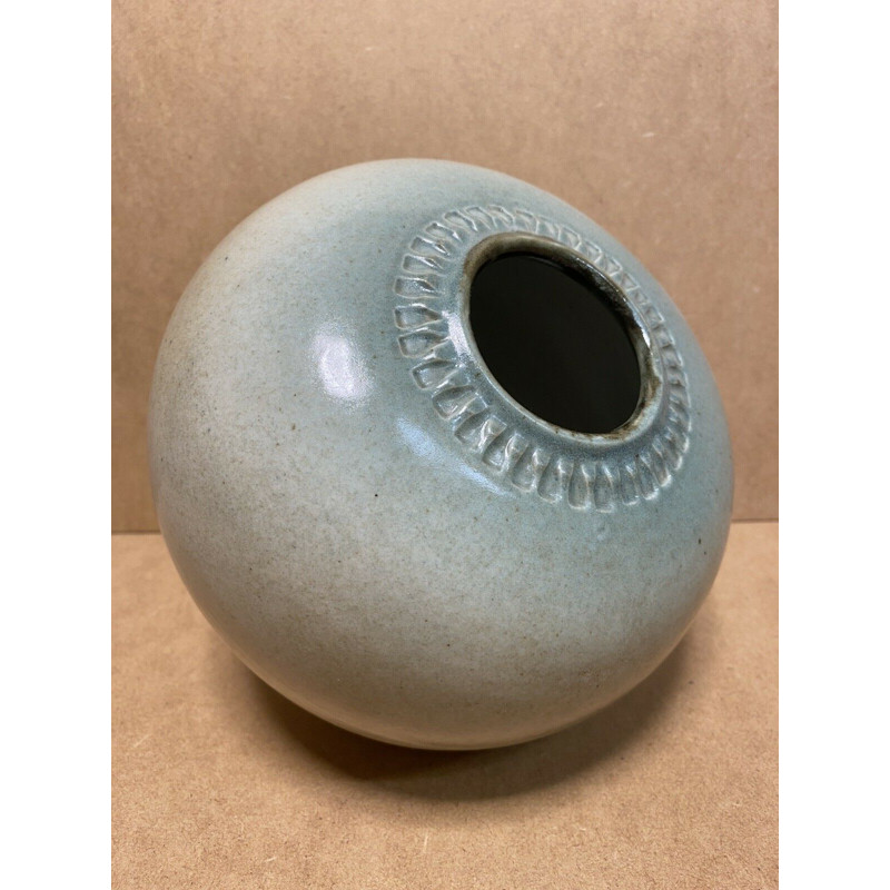 Vase boule vintage en porcelaine email céladon par Gustave Tiffoche
