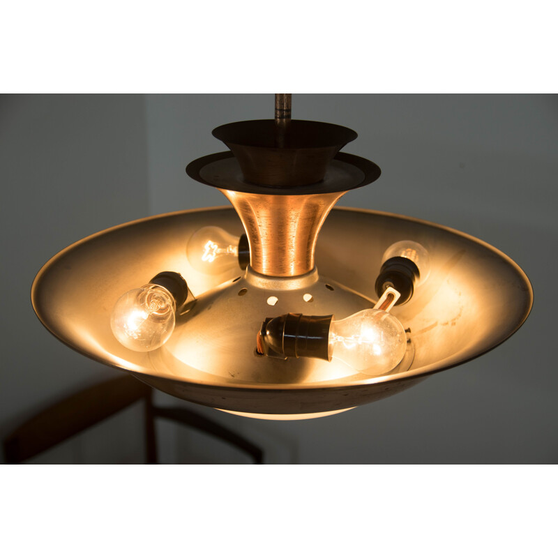 Lámpara de cobre vintage de Franta Anyz para IAS, 1930