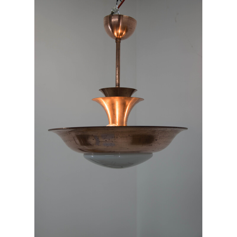 Lámpara de cobre vintage de Franta Anyz para IAS, 1930
