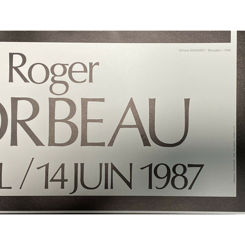 Póster vintage Roger Corbeau de Simone Signoret, 1987