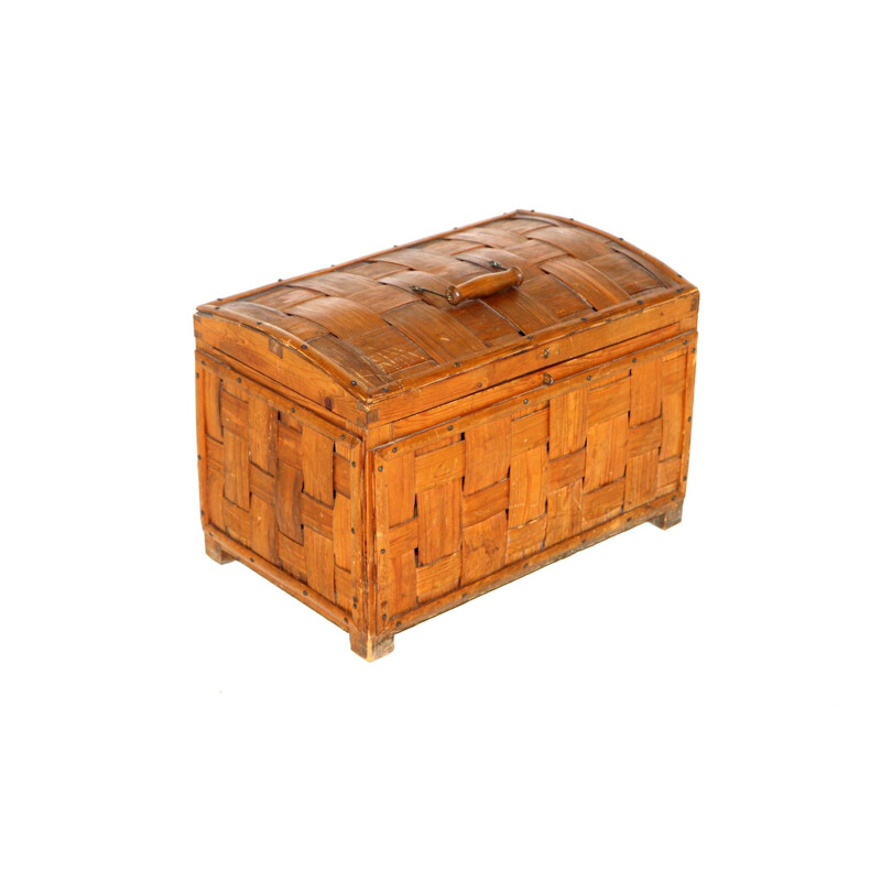 Vintage pine storage chest, Sweden 1950