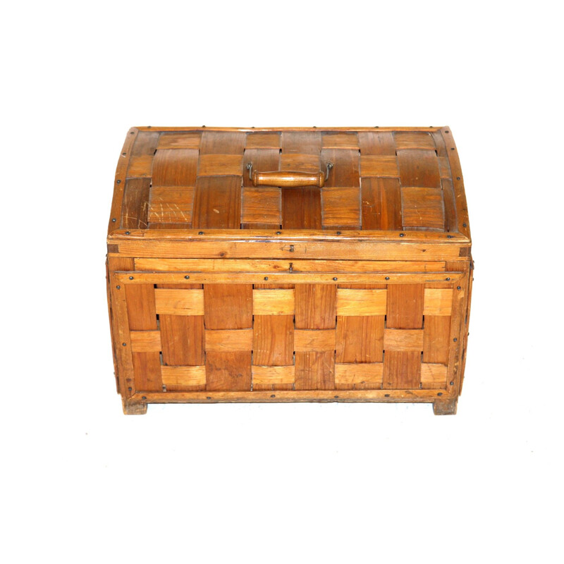 Vintage pine storage chest, Sweden 1950