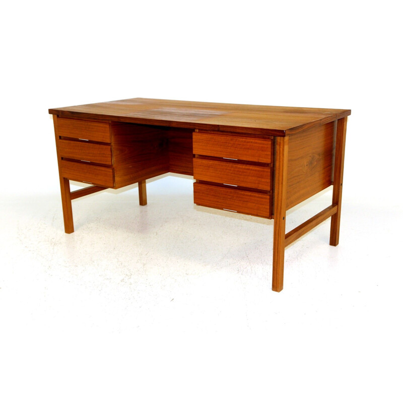 Vintage walnut desk, Sweden 1960