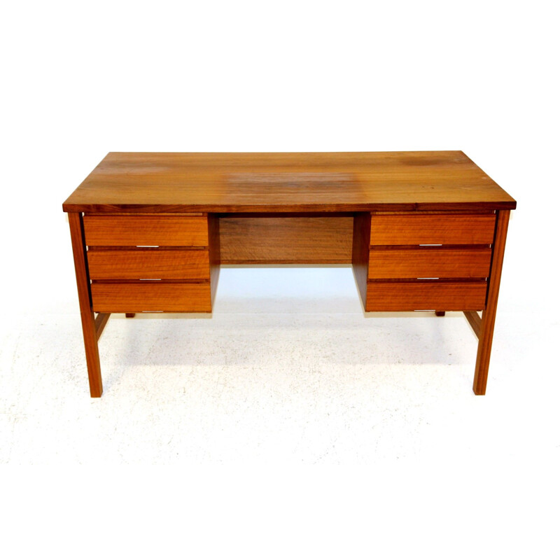 Vintage walnut desk, Sweden 1960