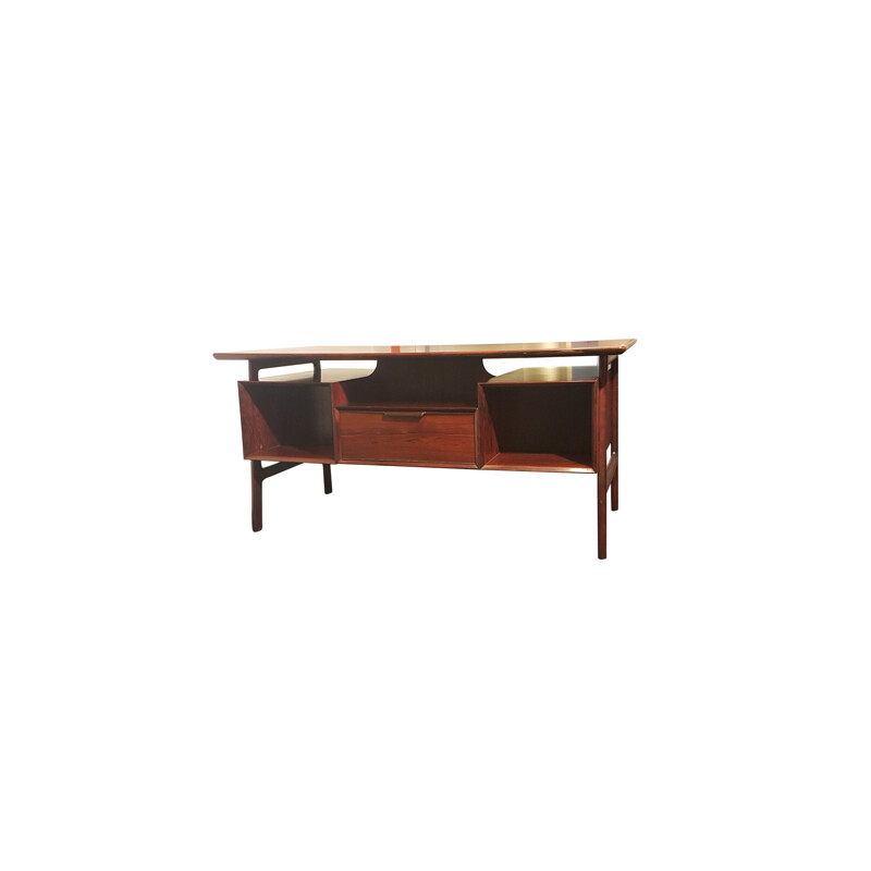 Mid-century Scandinavian free standing rosewood writing desk by Gunni Omann for Omann Jun, Denmark 1950s