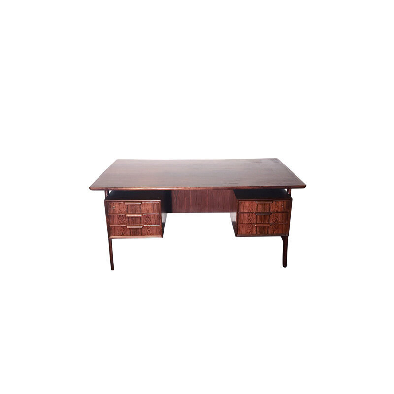 Mid-century Scandinavian free standing rosewood writing desk by Gunni Omann for Omann Jun, Denmark 1950s